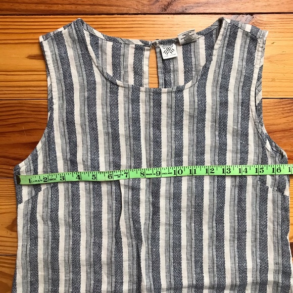 Artisan NY Gray Linen Striped Sheath Dress, EUC, 6 - Picture 6 of 13